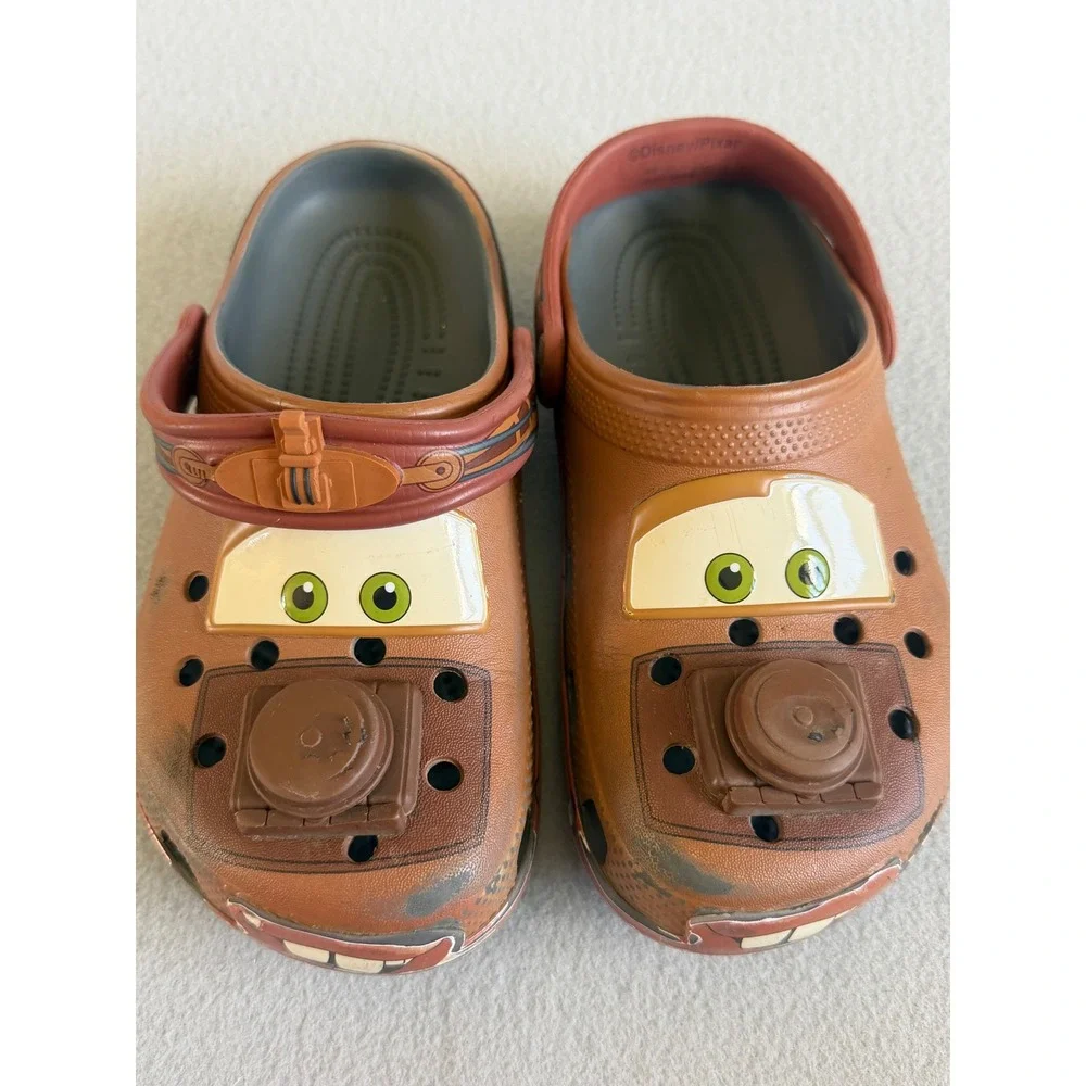 Crocs Kids Disney Pixar Cars Tow Mater Brown Clogs Shoes J3